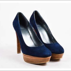 Stuart Weitzman Blue Suede Pumps